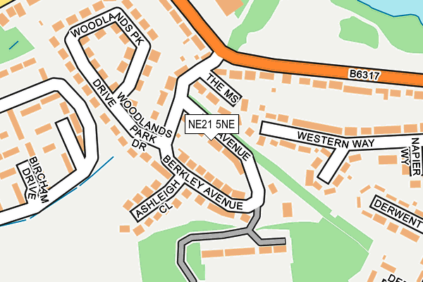 NE21 5NE map - OS OpenMap – Local (Ordnance Survey)