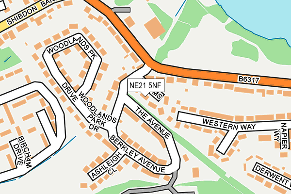 NE21 5NF map - OS OpenMap – Local (Ordnance Survey)