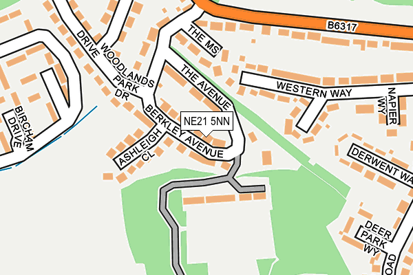 NE21 5NN map - OS OpenMap – Local (Ordnance Survey)