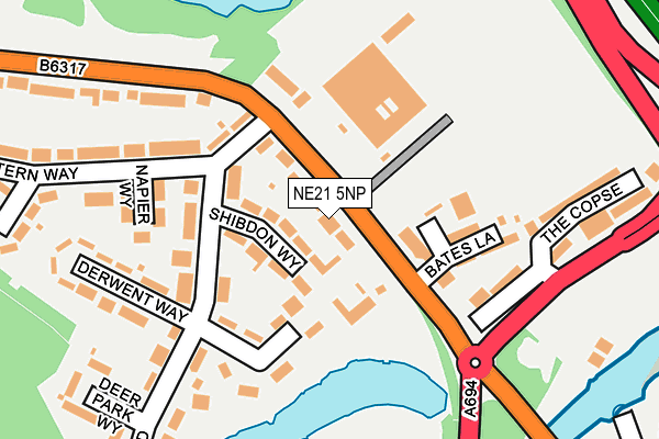 NE21 5NP map - OS OpenMap – Local (Ordnance Survey)