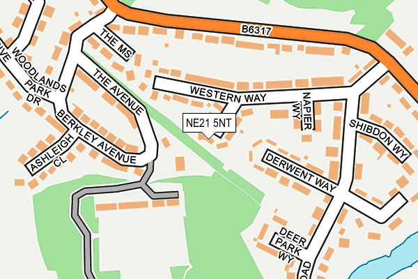 NE21 5NT map - OS OpenMap – Local (Ordnance Survey)