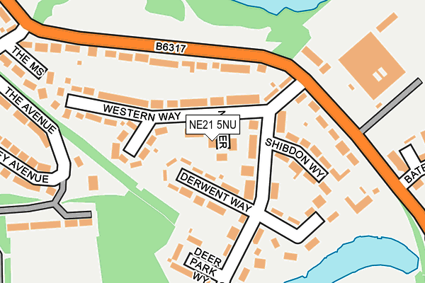 NE21 5NU map - OS OpenMap – Local (Ordnance Survey)