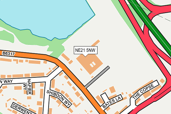 NE21 5NW map - OS OpenMap – Local (Ordnance Survey)