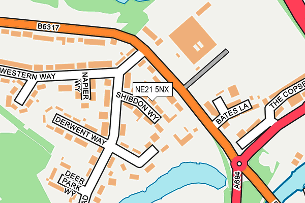 NE21 5NX map - OS OpenMap – Local (Ordnance Survey)