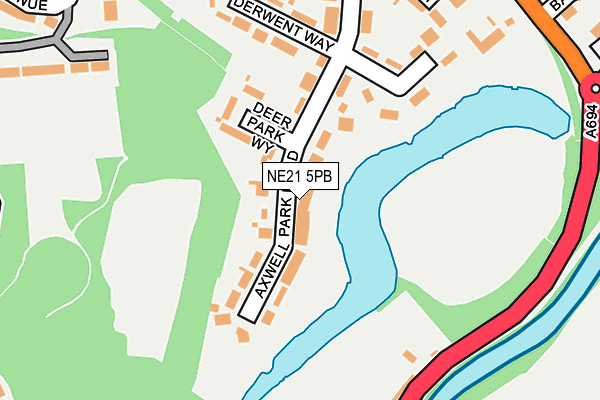 NE21 5PB map - OS OpenMap – Local (Ordnance Survey)