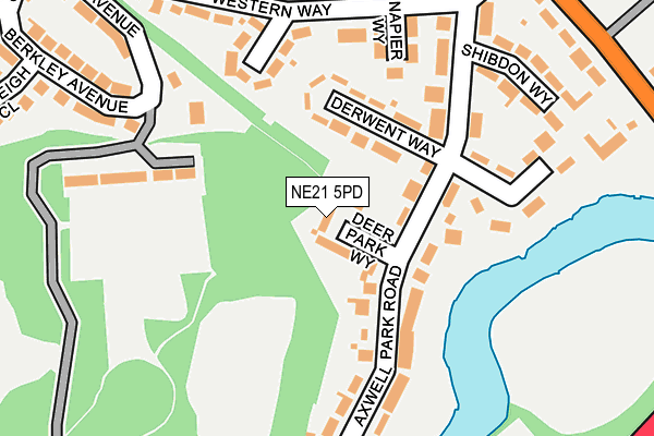 NE21 5PD map - OS OpenMap – Local (Ordnance Survey)