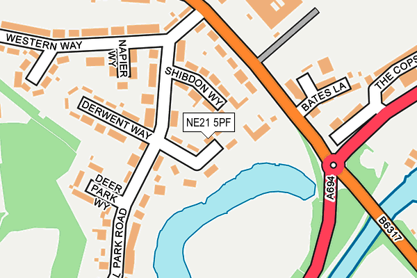 NE21 5PF map - OS OpenMap – Local (Ordnance Survey)