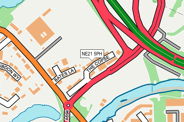 NE21 5PH map - OS OpenMap – Local (Ordnance Survey)
