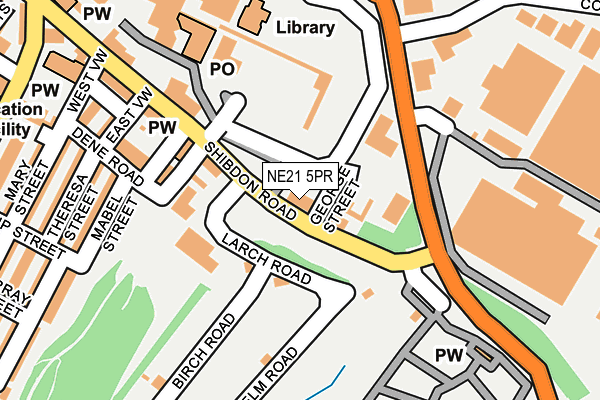 NE21 5PR map - OS OpenMap – Local (Ordnance Survey)