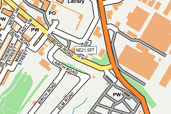 NE21 5PT map - OS OpenMap – Local (Ordnance Survey)