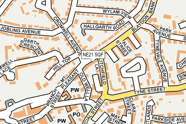 NE21 5QF map - OS OpenMap – Local (Ordnance Survey)