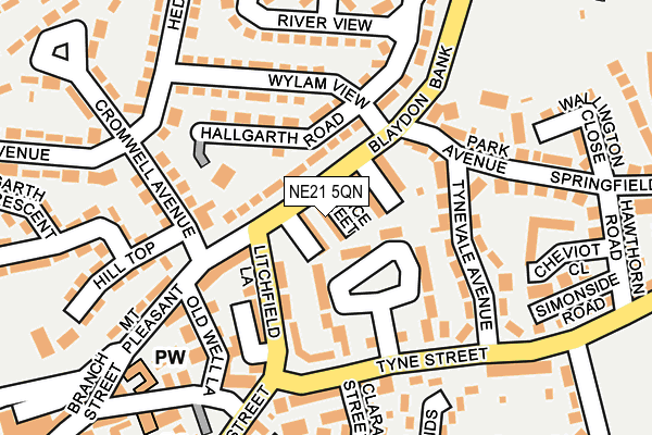 NE21 5QN map - OS OpenMap – Local (Ordnance Survey)