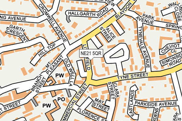 NE21 5QR map - OS OpenMap – Local (Ordnance Survey)