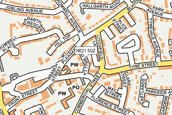 NE21 5QZ map - OS OpenMap – Local (Ordnance Survey)