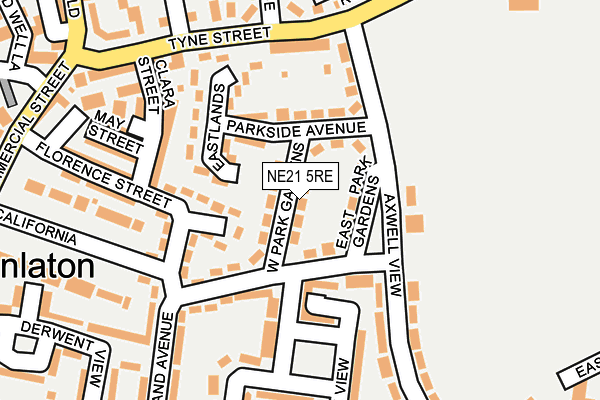 NE21 5RE map - OS OpenMap – Local (Ordnance Survey)