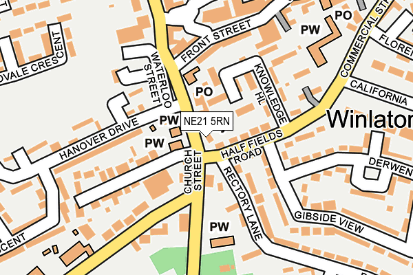 NE21 5RN map - OS OpenMap – Local (Ordnance Survey)