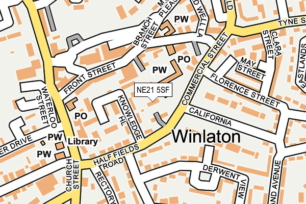 NE21 5SF map - OS OpenMap – Local (Ordnance Survey)