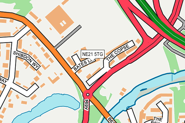 NE21 5TG map - OS OpenMap – Local (Ordnance Survey)