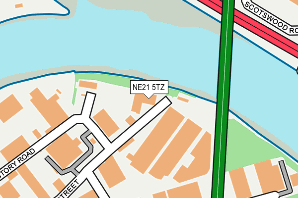 NE21 5TZ map - OS OpenMap – Local (Ordnance Survey)