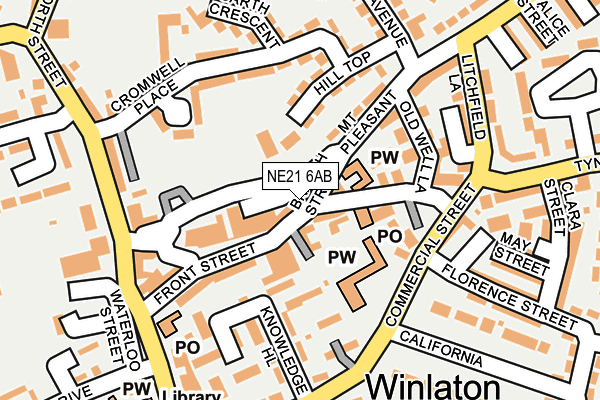 NE21 6AB map - OS OpenMap – Local (Ordnance Survey)