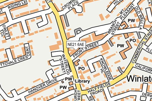 NE21 6AE map - OS OpenMap – Local (Ordnance Survey)