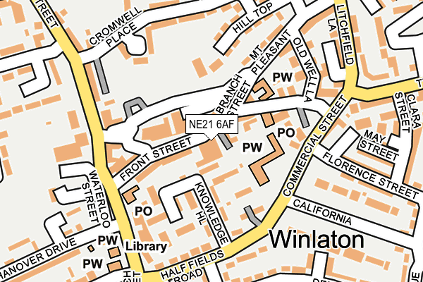 NE21 6AF map - OS OpenMap – Local (Ordnance Survey)