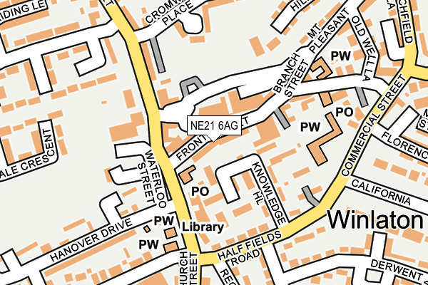 NE21 6AG map - OS OpenMap – Local (Ordnance Survey)