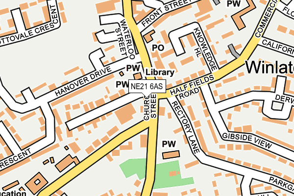 NE21 6AS map - OS OpenMap – Local (Ordnance Survey)