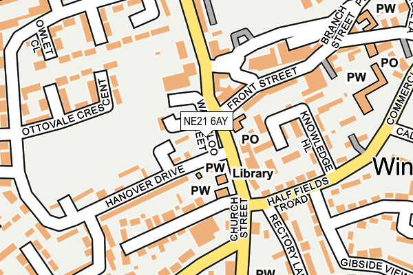 NE21 6AY map - OS OpenMap – Local (Ordnance Survey)