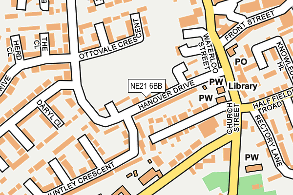 NE21 6BB map - OS OpenMap – Local (Ordnance Survey)