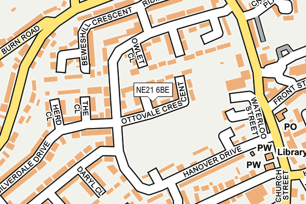 NE21 6BE map - OS OpenMap – Local (Ordnance Survey)