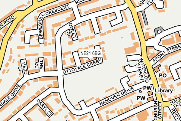 NE21 6BG map - OS OpenMap – Local (Ordnance Survey)