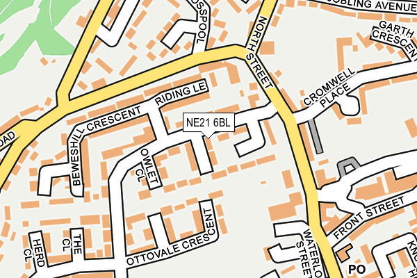 NE21 6BL map - OS OpenMap – Local (Ordnance Survey)