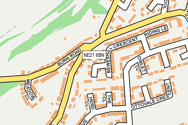 NE21 6BN map - OS OpenMap – Local (Ordnance Survey)