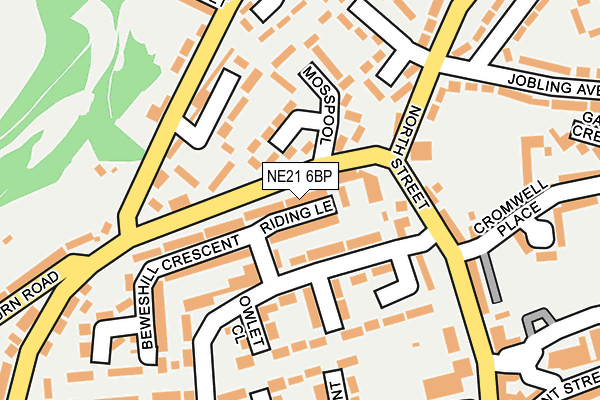 NE21 6BP map - OS OpenMap – Local (Ordnance Survey)