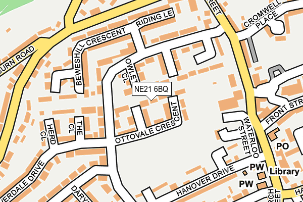 NE21 6BQ map - OS OpenMap – Local (Ordnance Survey)