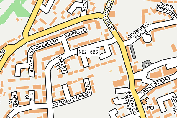 NE21 6BS map - OS OpenMap – Local (Ordnance Survey)