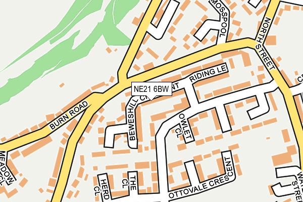 NE21 6BW map - OS OpenMap – Local (Ordnance Survey)