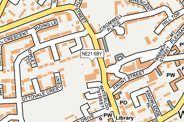 NE21 6BY map - OS OpenMap – Local (Ordnance Survey)