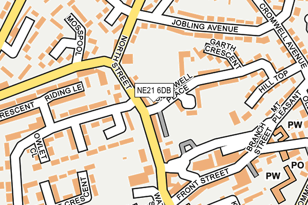 NE21 6DB map - OS OpenMap – Local (Ordnance Survey)