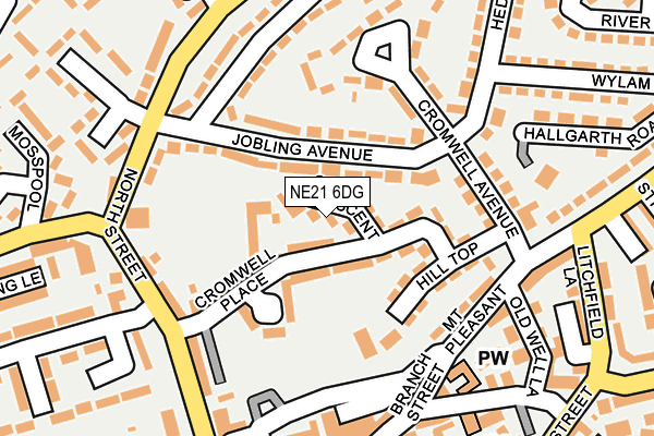 NE21 6DG map - OS OpenMap – Local (Ordnance Survey)