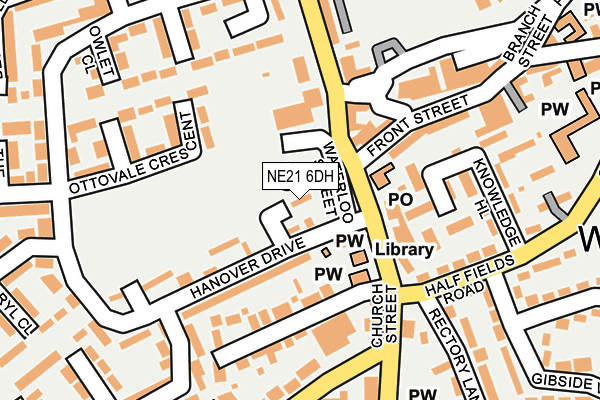 NE21 6DH map - OS OpenMap – Local (Ordnance Survey)