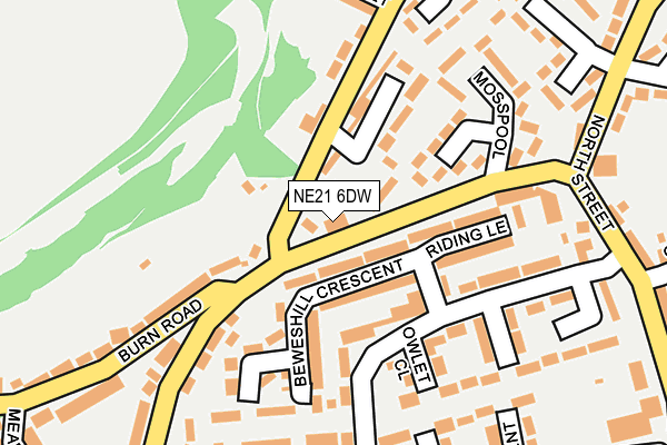 NE21 6DW map - OS OpenMap – Local (Ordnance Survey)