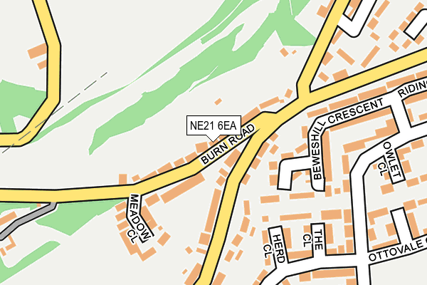 NE21 6EA map - OS OpenMap – Local (Ordnance Survey)