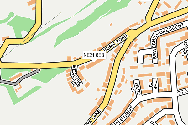 NE21 6EB map - OS OpenMap – Local (Ordnance Survey)