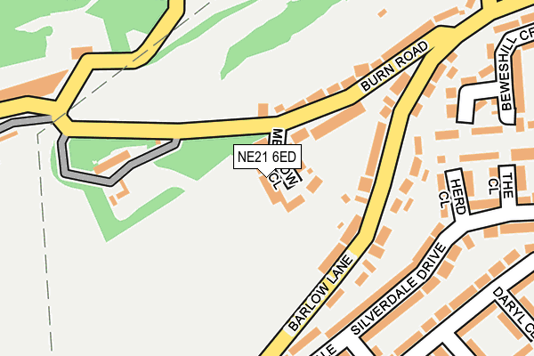 NE21 6ED map - OS OpenMap – Local (Ordnance Survey)