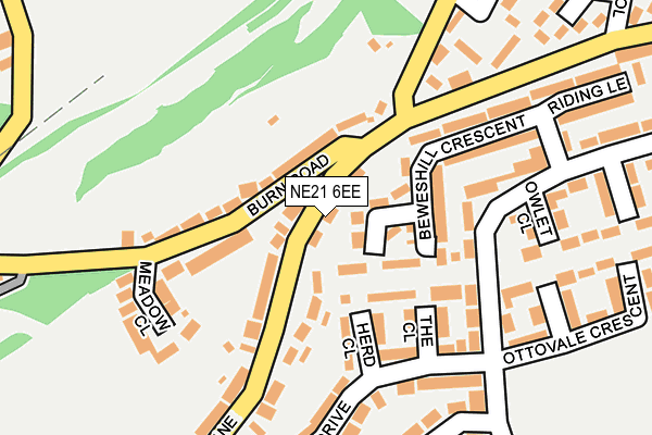 NE21 6EE map - OS OpenMap – Local (Ordnance Survey)