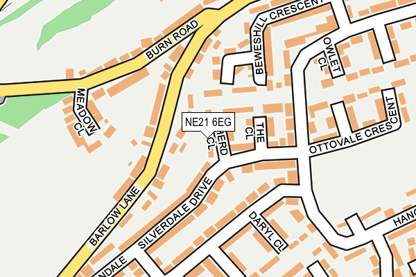 NE21 6EG map - OS OpenMap – Local (Ordnance Survey)