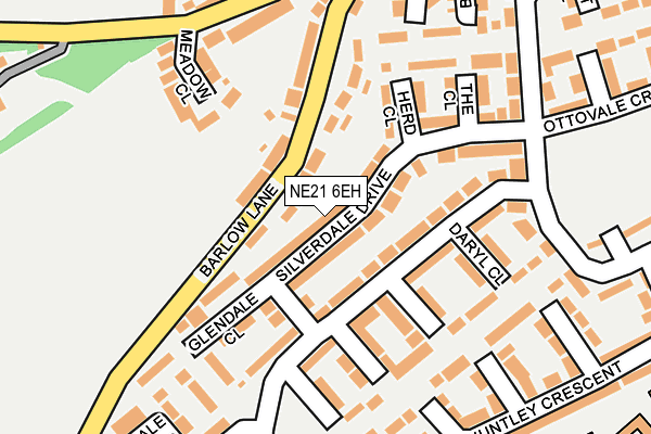 NE21 6EH map - OS OpenMap – Local (Ordnance Survey)
