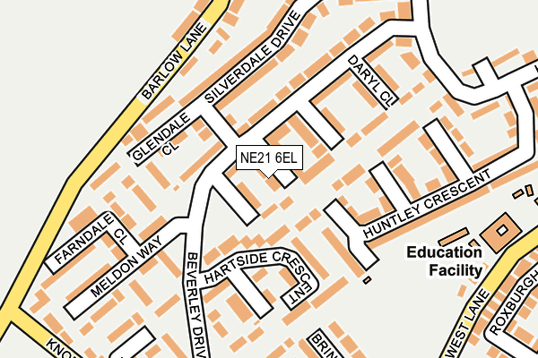 NE21 6EL map - OS OpenMap – Local (Ordnance Survey)
